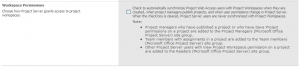 Microsoft Project Server Workspace Permissions